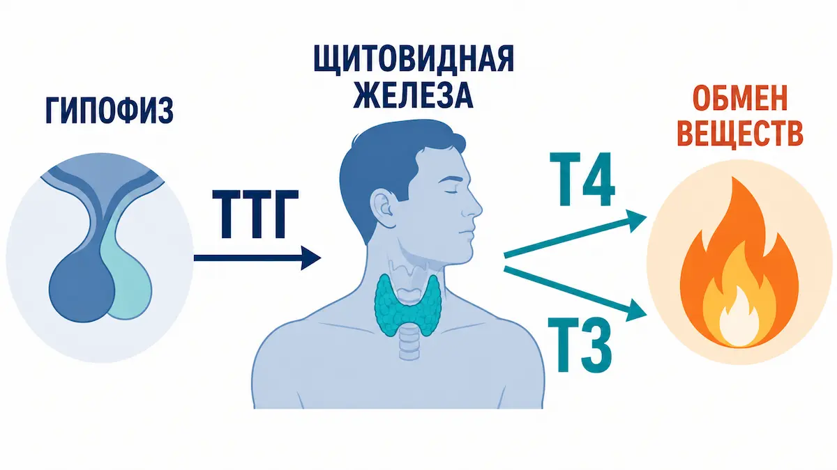 Цепочка гормонов щитовидной железы и обмен веществ как щитовидная железа управляет обменом веществ: гормоны Т3, Т4 и ТТГ