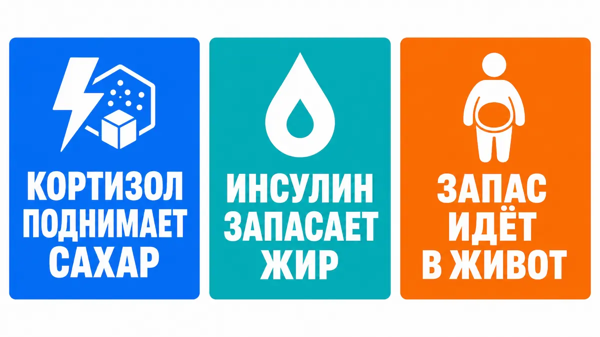 Как стресс превращается в жир на животе кортизол и лишний вес: механизм набора веса при стрессе — сахар, инсулин, жир на животе