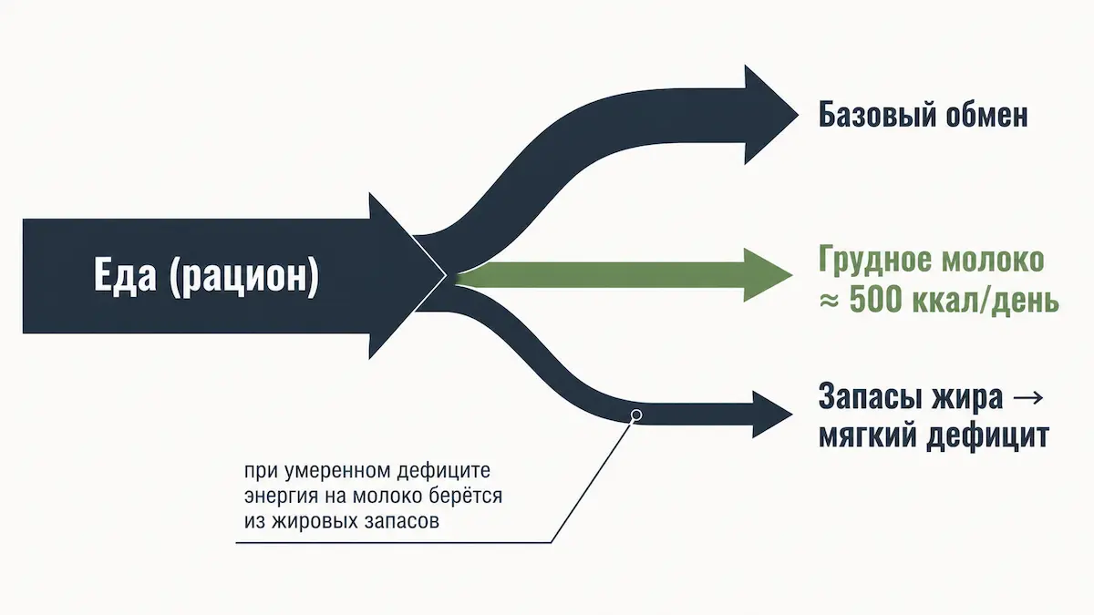 куда уходят калории у кормящей мамы, энергобаланс при лактации
