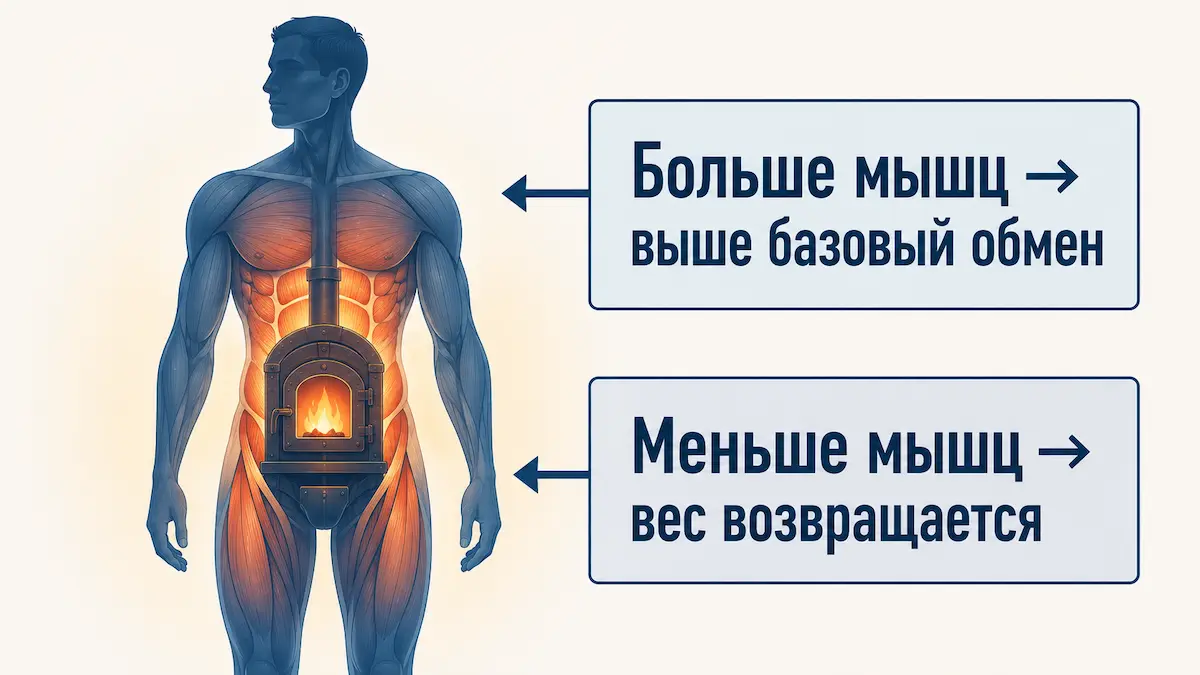 мышцы как печь метаболизма: почему важно сохранить мышцы при похудении на ГПП-1