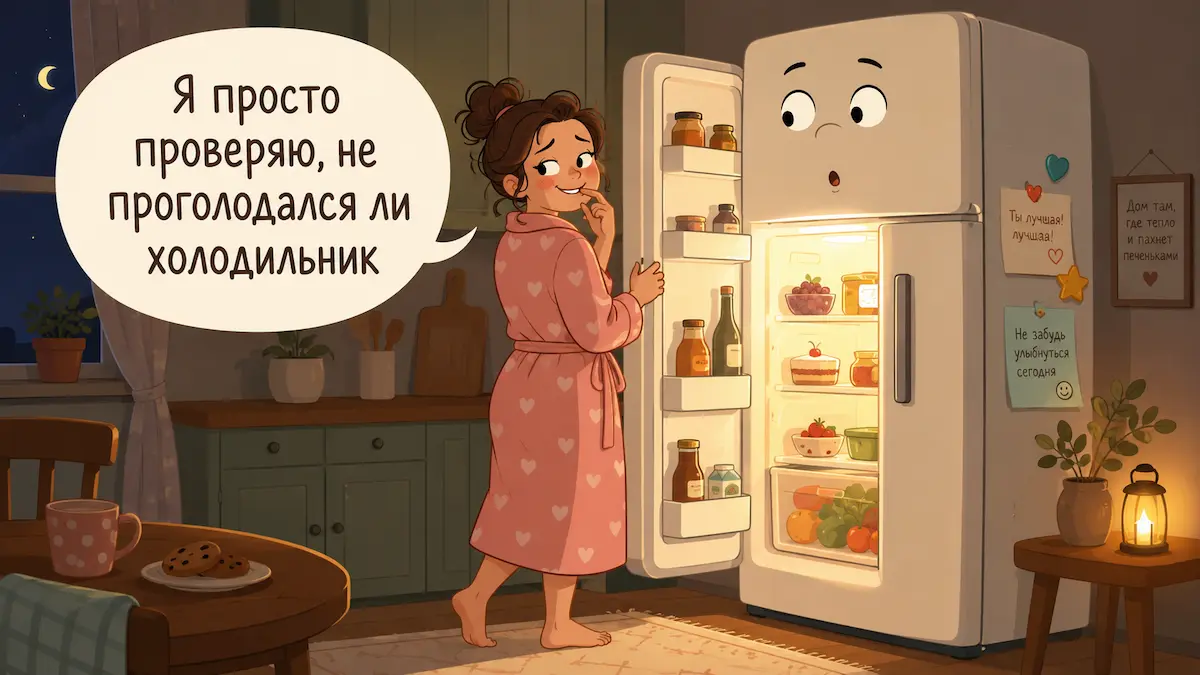 кормящая мама и ночной перекус, юмор про похудение при ГВ