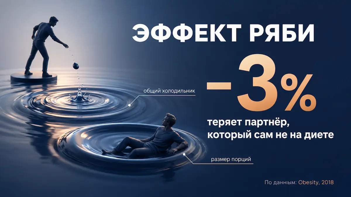 Ripple-эффект: как поддержать близкого в похудении и похудеть самому, инфографика