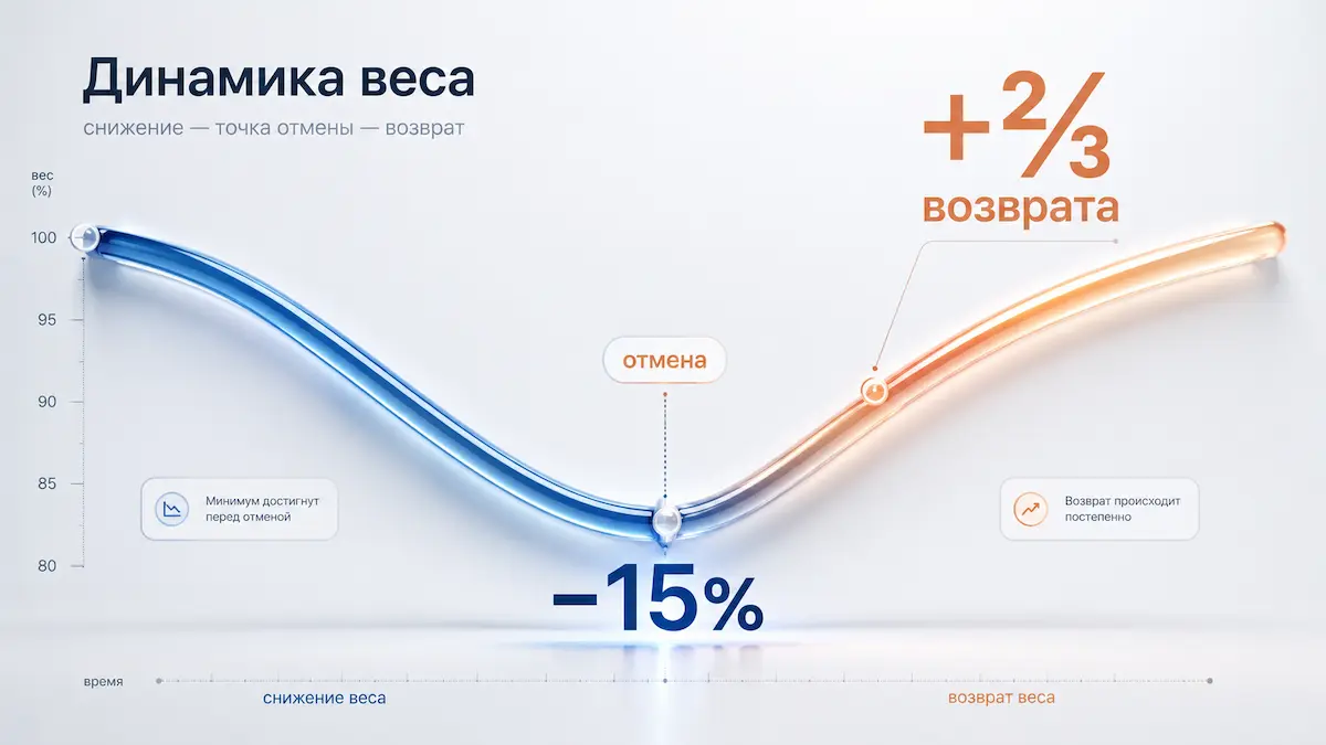 Вес на Семавике и после отмены Семавик для похудения: динамика снижения веса и возврат после отмены