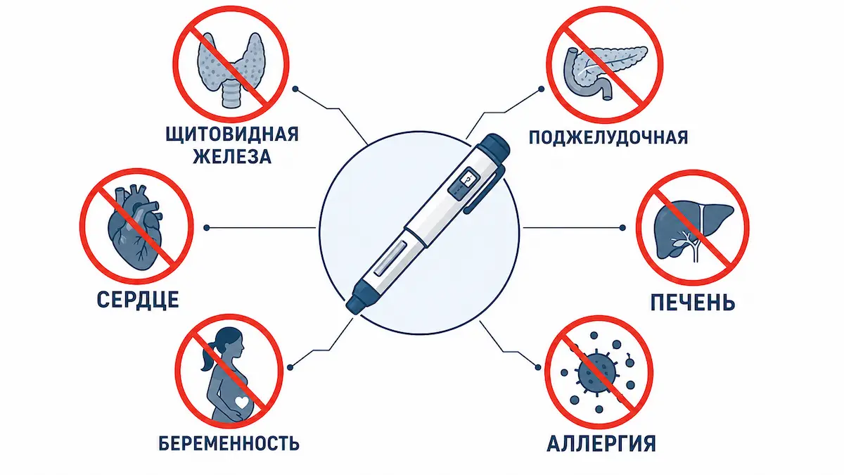 Когда Семавик противопоказан Побочные эффекты и противопоказания Семавика, семаглутид, памятка