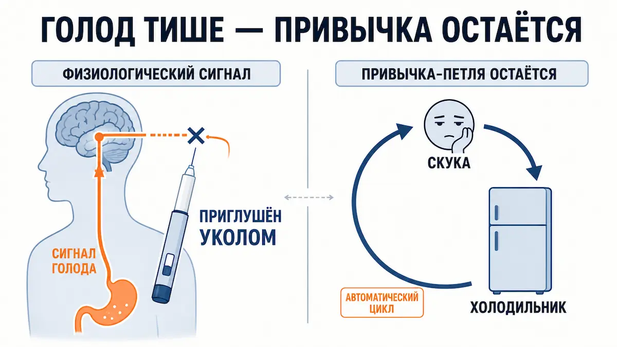 Что делает и чего не делает укол ГПП-1 препараты ГПП-1 снижают аппетит, но не меняют пищевые привычки