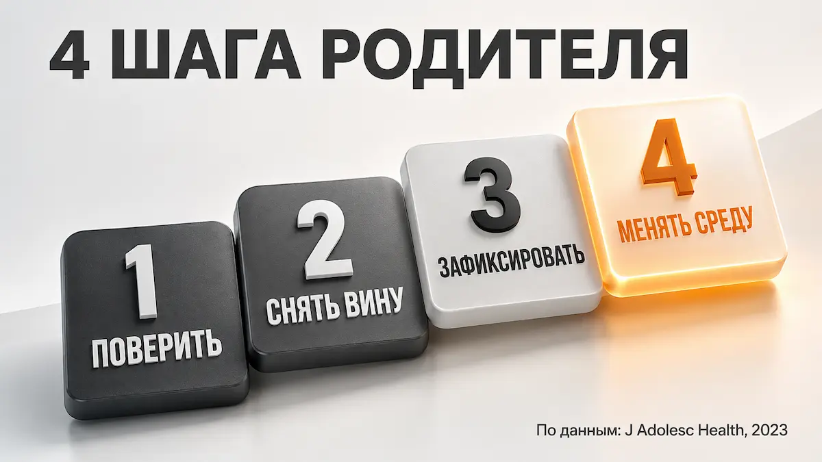 Алгоритм действий родителя при травле ребёнка из-за веса: четыре шага