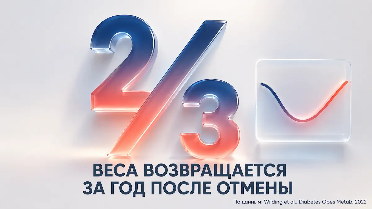⅔ веса возвращается после отмены Две трети веса возвращается после отмены семаглутида: данные STEP 1