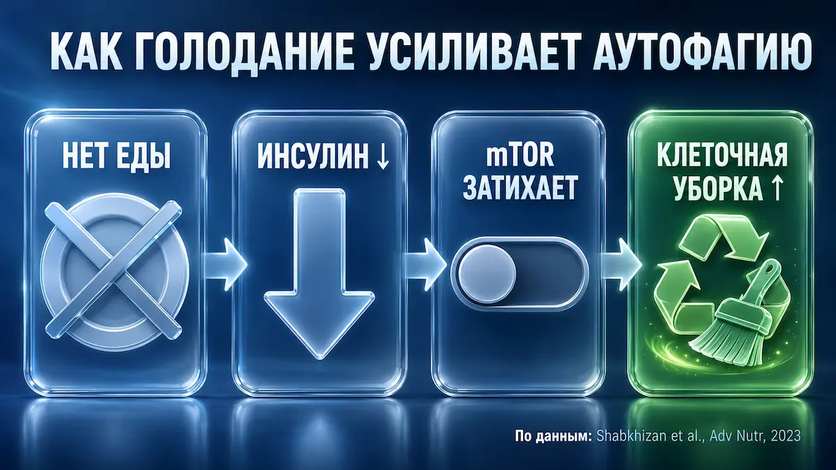Механизм: голодание и аутофагия аутофагия и голодание: как падение инсулина запускает переработку клетки