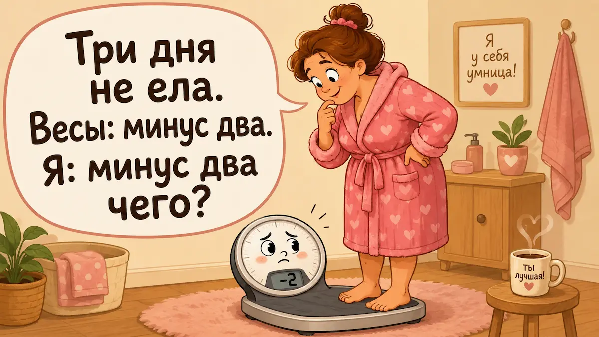 Человек и весы после трёх дней голодания весы и человек на голодании, добрый юмор про отвес