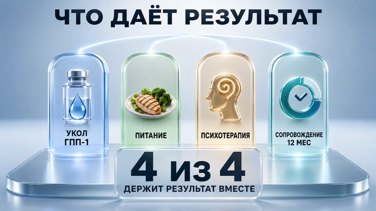 ГПП-1 в санатории: четыре опоры результата — укол, питание, психотерапия, сопровождение
