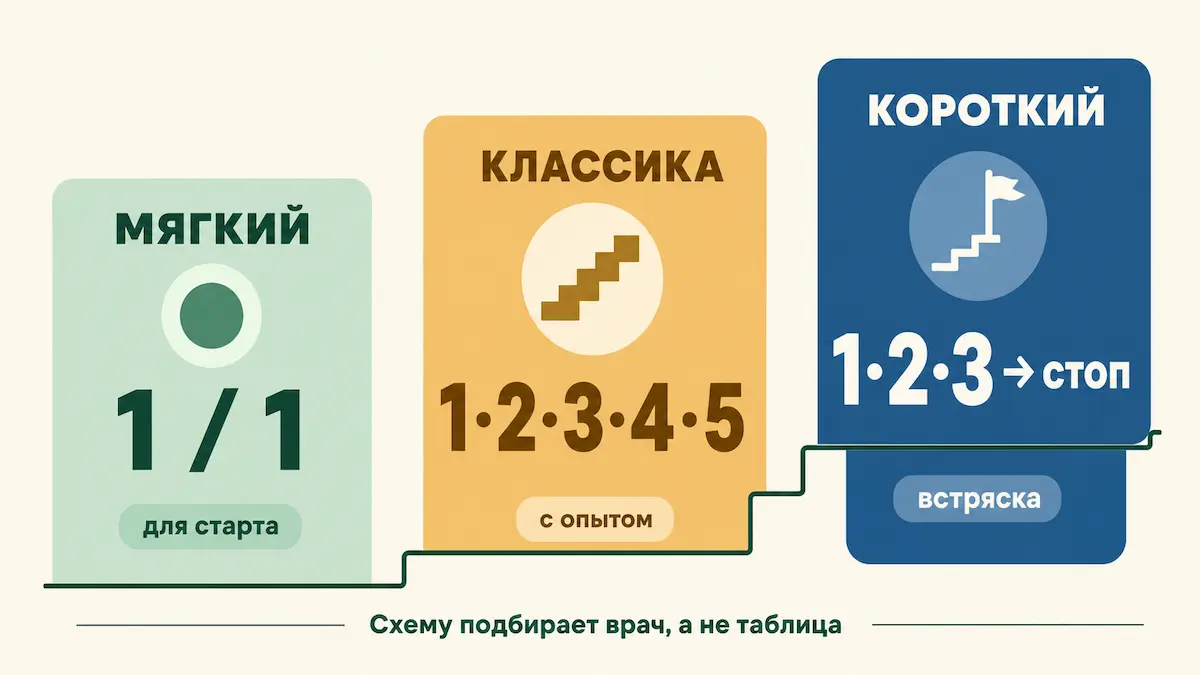 каскадное голодание, схемы по дням, инфографика санатория Тюрьма для жира