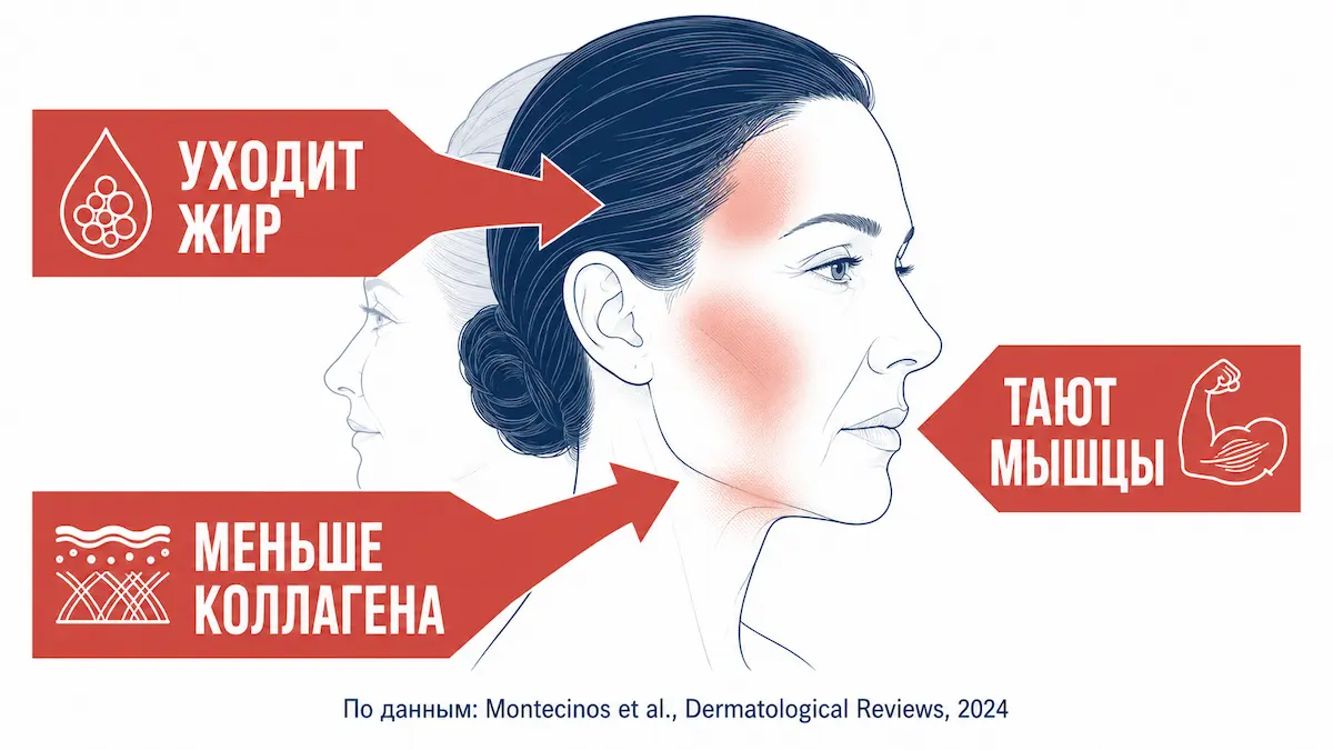почему появляется Ozempic face: механизм потери объёма лица при похудении на ГПП-1