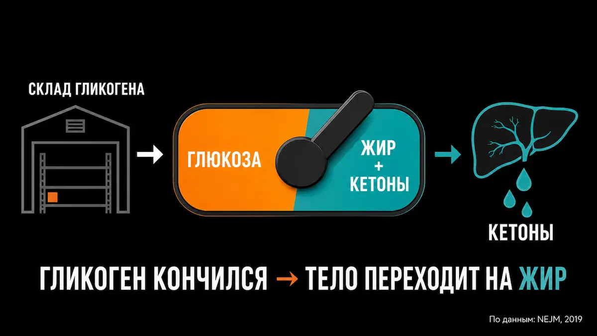 Как работает метаболический переключатель Метаболический переключатель при голодании: с глюкозы на жир и кетоны