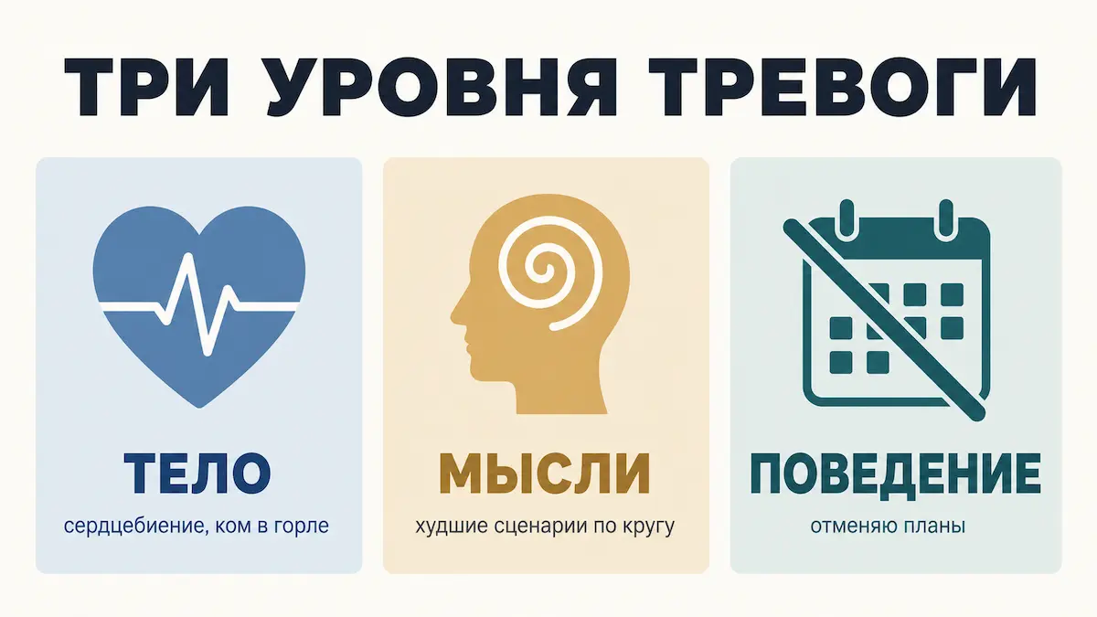 Три группы симптомов тревожного расстройства симптомы тревожного расстройства: три группы признаков — тело, мысли, поведение