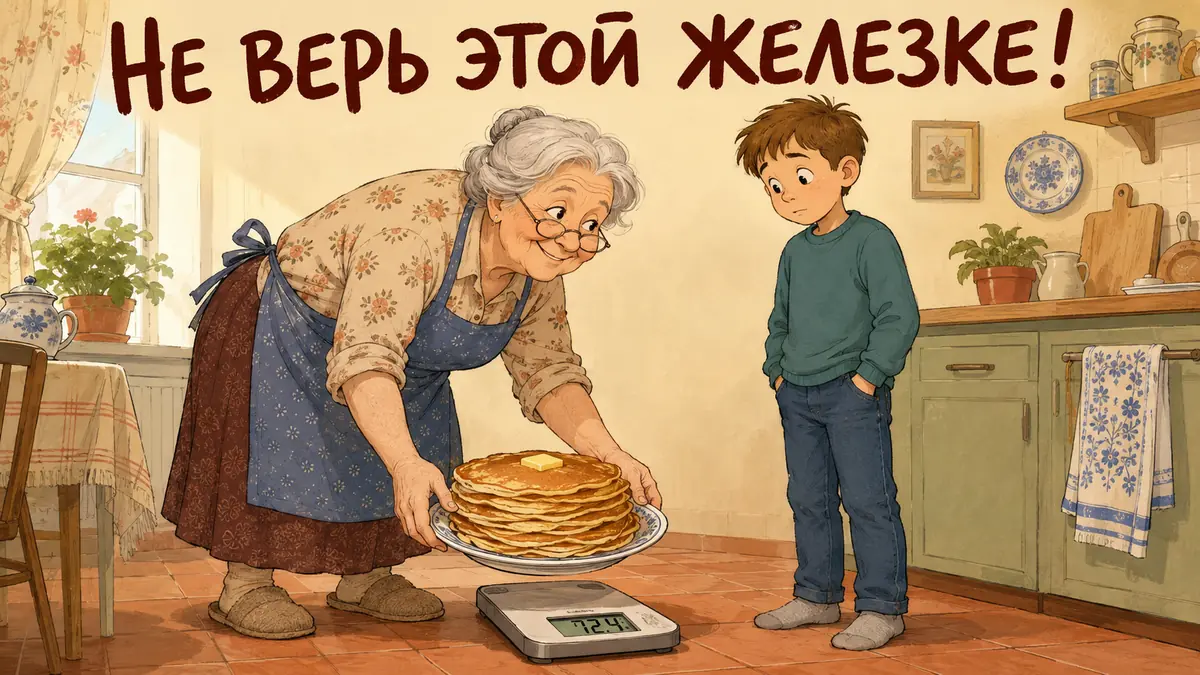 миф про детский вес, бабушка кормит внука, лишний вес у ребёнка