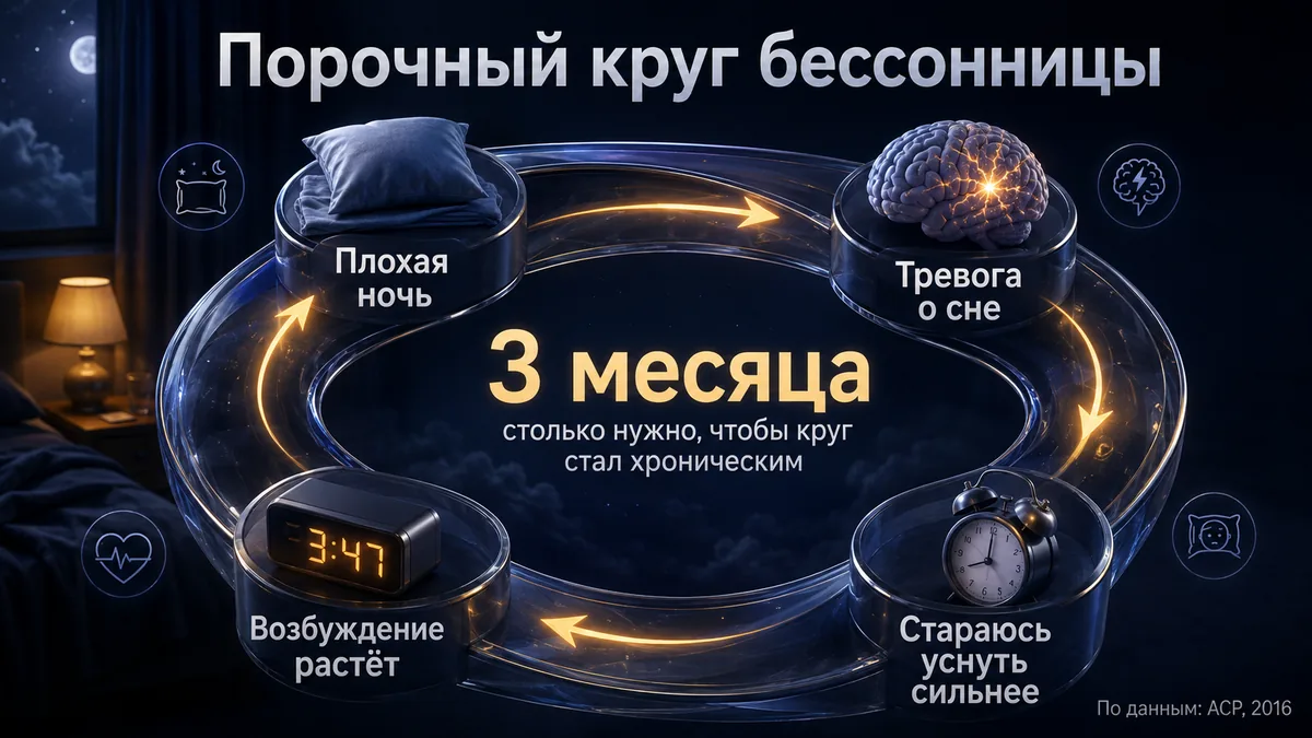 Порочный круг бессонницы Механизм бессонницы: как наладить сон без снотворного, инфографика