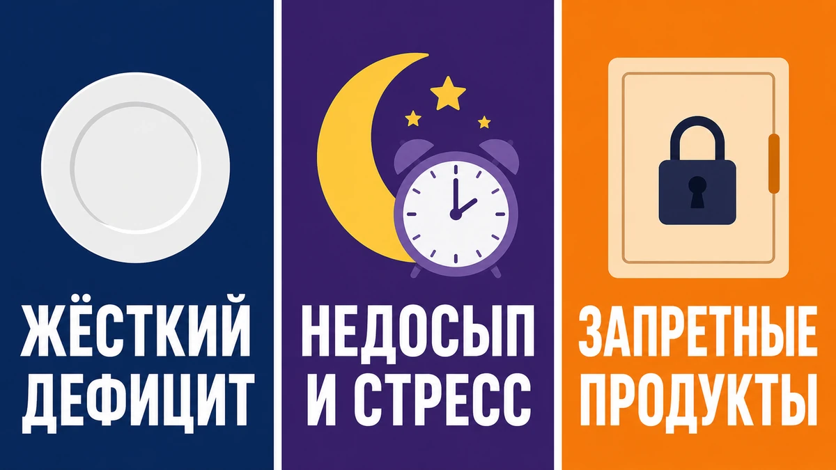 Три главные причины срывов с диеты сорвался с диеты что делать: три главные причины срывов — дефицит, недосып, запреты