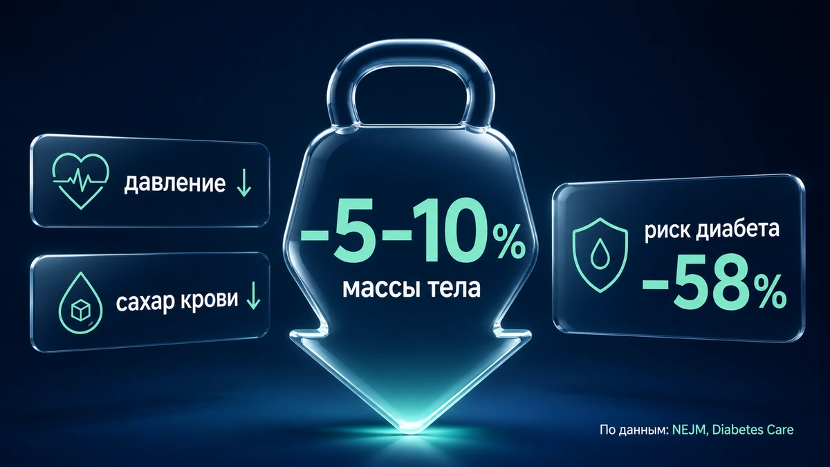 Что даёт снижение веса на 5–10% Похудение в санатории: что даёт снижение веса на 5–10 процентов — давление, сахар, риск диабета