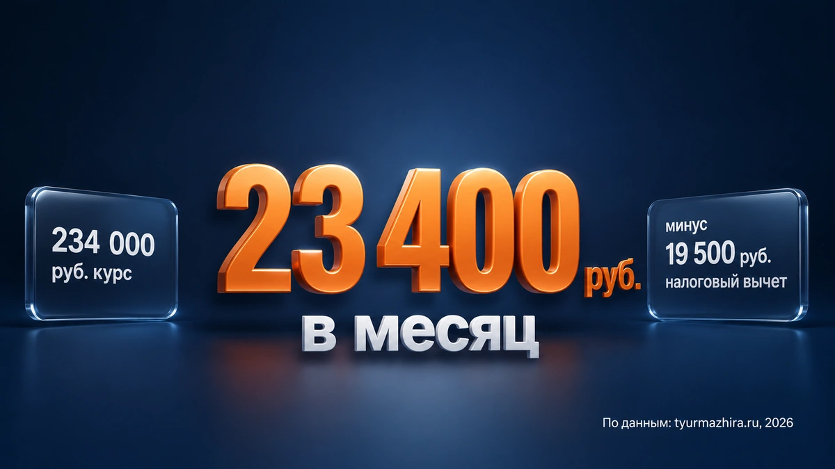 инфографика: стоимость курса снижения веса после налогового вычета и в рассрочку
